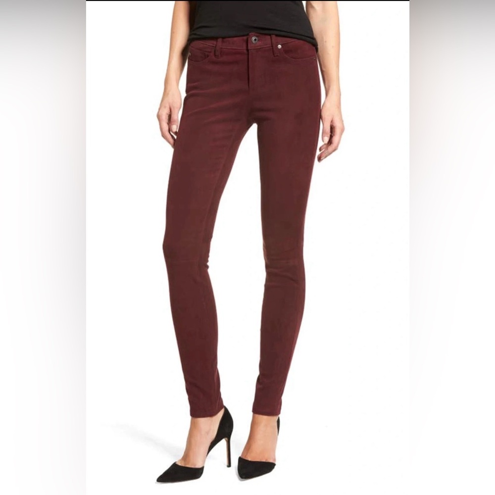 AG Adriano Goldschmied Super Skinny Ankle Legging Stretch Suede Leather Pants 24